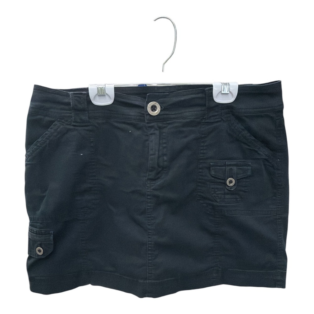 ST. JOHN'S BAY Women's Black Cotton Stretch Skort W/Attached Shorts Sz 12R